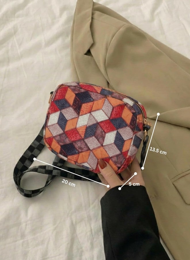 LIKE STYLE Women’s Ethnic Canvas/Jute Sling Bag | Printed Eco-Friendly Crossbody Shoulder Bag | Lightweight Everyday Casual Handbag (Multicolor) - Image 4